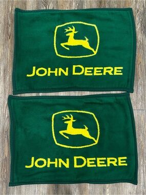 Vintage 2000s Biederlack John Deere Green & Yellow Pillow Cases Set of 2 USA